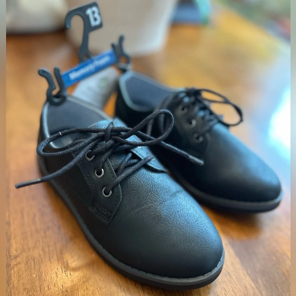 Black Oxford Dress Shoes | Boys Size 13 | NWT | Memory Foam | Wonder Nation